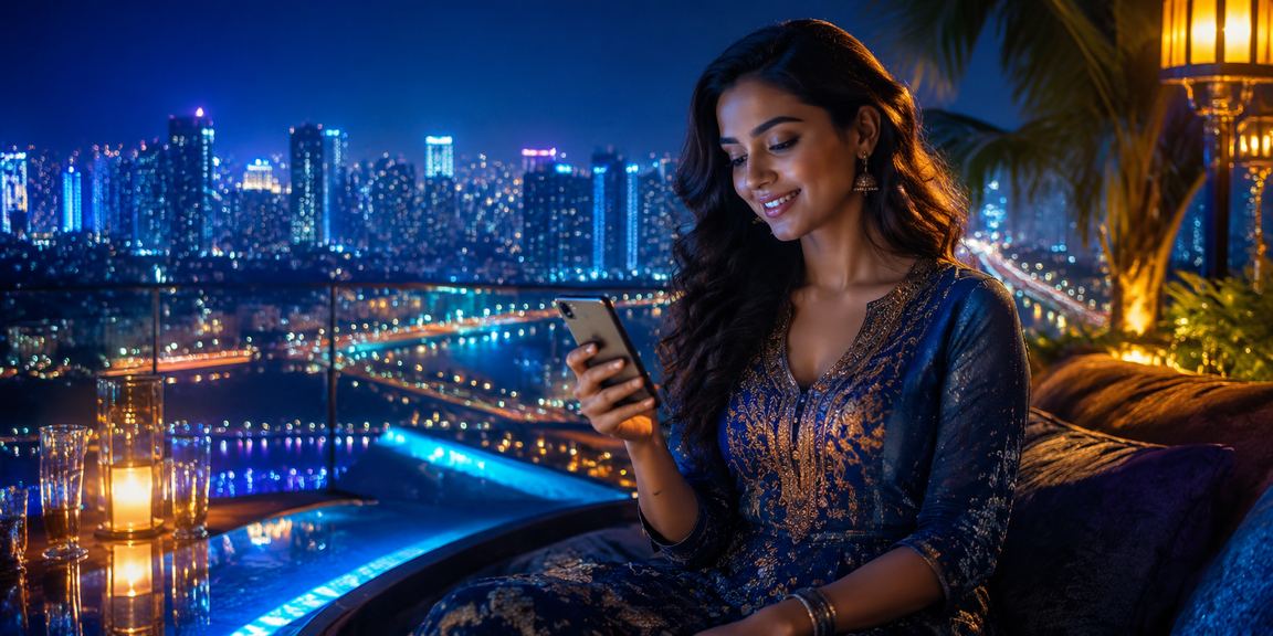 Happy person registering on mobile device
