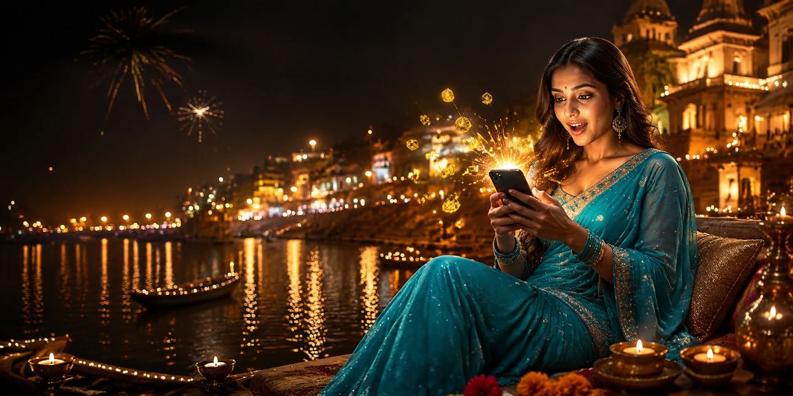 Indian woman on mobile casino platform